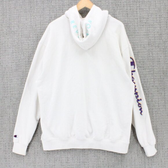 Champions Hoodie Sweatshirt Mens XL White Pullover Drawstring Revolution Graphic - Picture 9 of 11